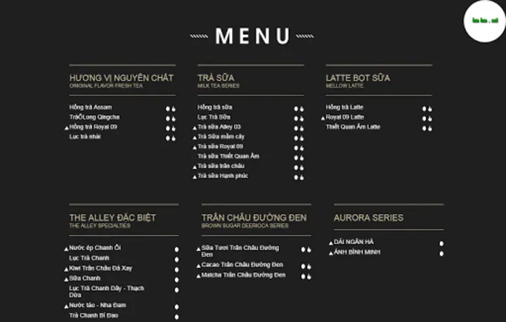 Menu Trà Sữa The Alley: Khám Phá Hương Vị Đài Loan & Các Món Ngon "must-try"