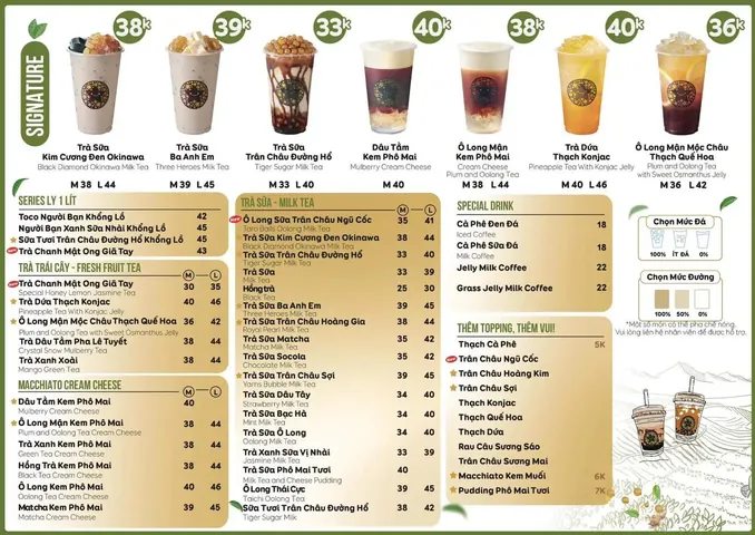Giá Trà Sữa Tocotoco: Menu & Mức Giá Chi Tiết Các Loại Thức Uống