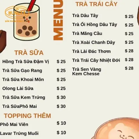 90+ Mẫu Menu Trà Sữa Đơn Giản, Đẹp, Thu Hút Khách Hàng