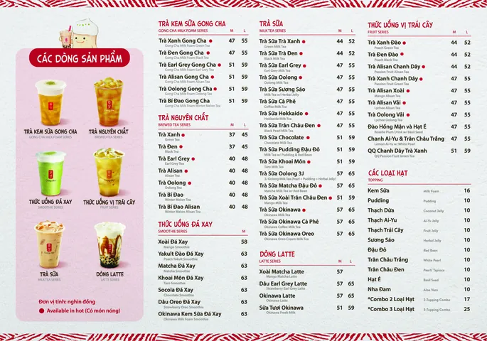 Menu Trà Sữa Gong Cha: Khám Phá Đa Dạng Hương Vị & Món Ngon "best Seller" Menu Trà Sữa Gong Cha: Khám Phá Đa Dạng Hương Vị & Món Ngon "best Seller"