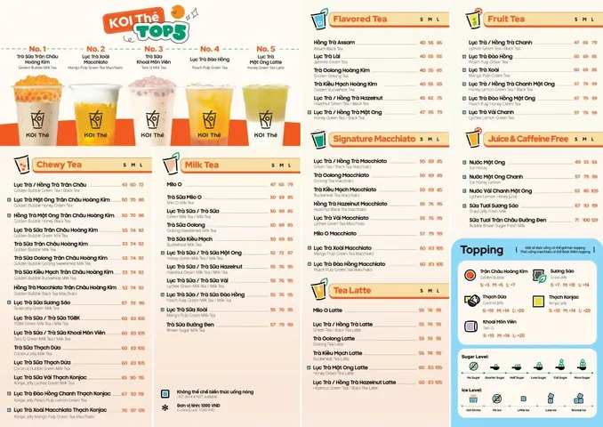 Menu Trà Sữa Koi Thé: Khám Phá Bảng Giá & Các Món Ngon Best Seller