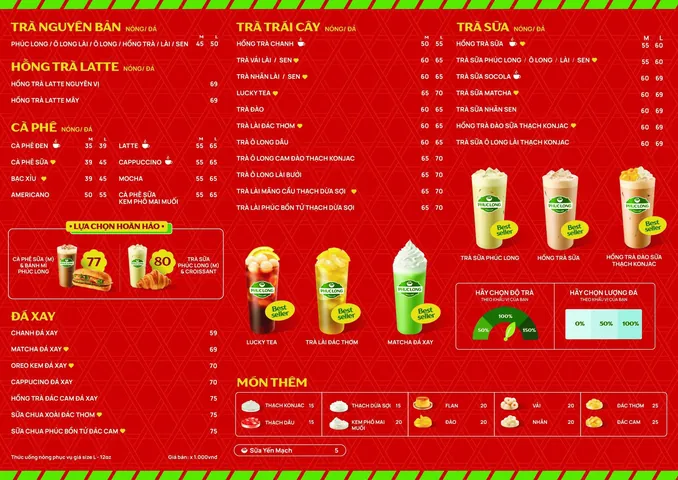 Menu Trà Sữa Phúc Long: Khám Phá Thực Đơn Đầy Đủ Và Giá Chi Tiết
