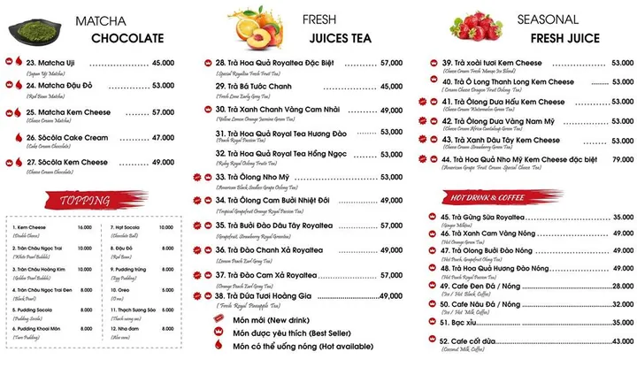 Menu Trà Sữa Royaltea: Khám Phá Các Loại Đồ Uống & Chi Tiết Giá Cập Nhật