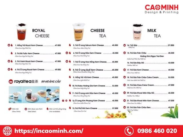 Menu Trà Sữa Royaltea: Khám Phá Các Loại Đồ Uống & Chi Tiết Giá Cập Nhật