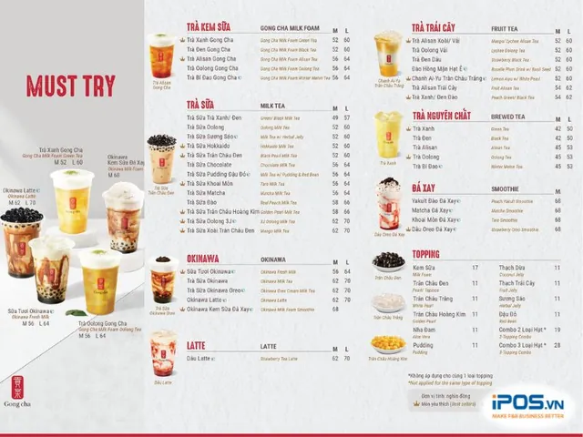 Khám Phá Thực Đơn Trà Sữa Gong Cha: Menu Đầy Đủ & Món Ngon Hấp Dẫn Nhất
