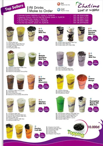 Menu Trà Sữa Chatime: Khám Phá Các Loại Thức Uống Ngon Menu Trà Sữa Chatime: Khám Phá Các Loại Thức Uống Ngon