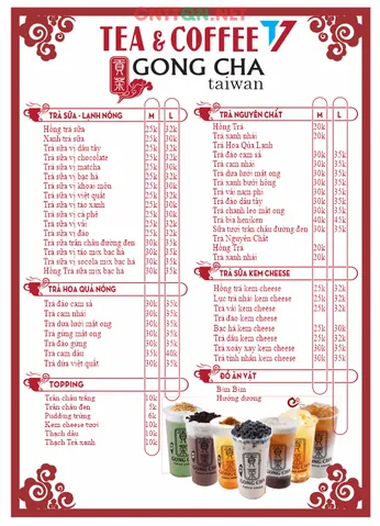 Menu Trà Sữa Gong Cha: Khám Phá Các Món Đồ Uống Hot Nhất Hiện Nay