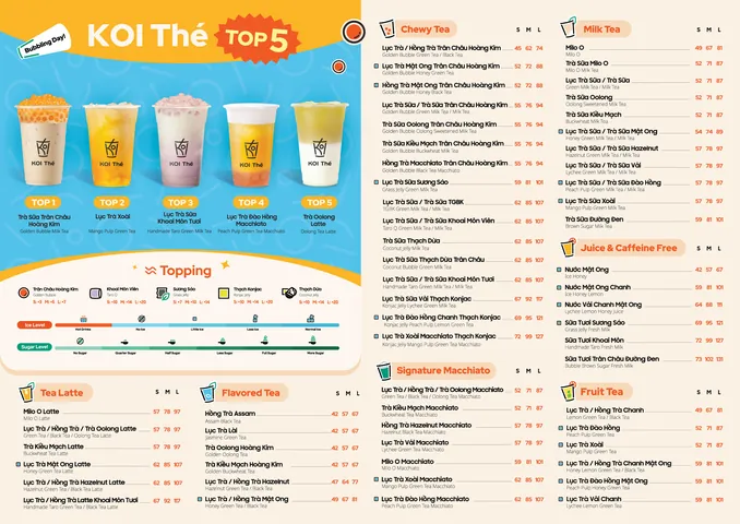 Trà Sữa Koi Size L: Giá, Menu, Review Và Thông Tin Chi Tiết