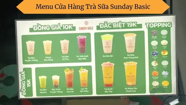 Menu Trà Sữa Sunday Basic: Khám Phá Các Món Ngon & Giá Cả Chi Tiết