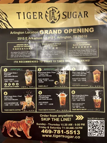 Menu Trà Sữa Tiger Sugar: Giá, Món Ngon & Địa Chỉ Cửa Hàng Mới Nhất 2024