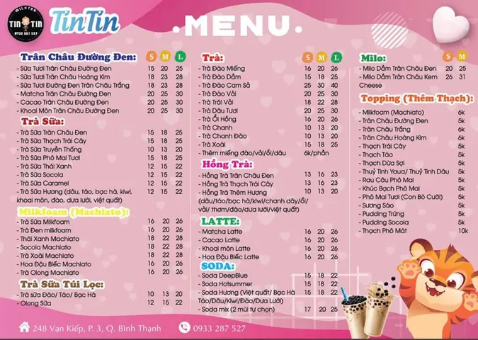 Trà Sữa Tin Tin: Khám Phá Menu, Địa Điểm & Đánh Giá Chi Tiết