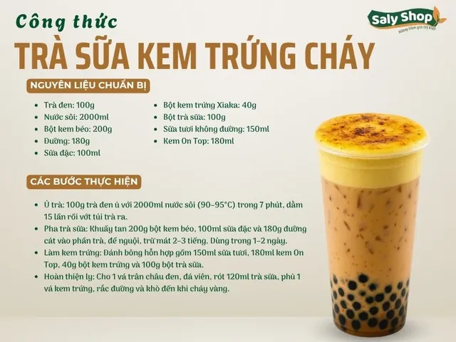 Hướng Dẫn Chi Tiết Cách Làm Trà Sữa Kem Trứng Cháy Thơm Ngon, Béo Ngậy Tại Nhà