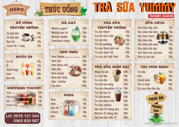 Tải Vector Menu Trà Sữa Miễn Phí: Mẫu Đẹp Cho Thiết Kế In Ấn